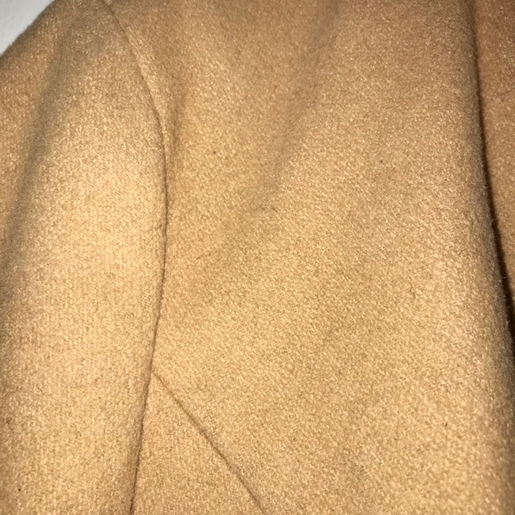 Old Navy Camel Ruffle Neck Peacoat S Tan Wool Blend - Preppy Old Money Chic - Picture 6 of 14